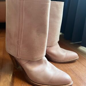 Vintage Blush Frye Boots 9